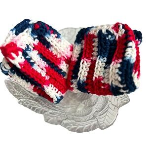 Hand Crafted Colorful Americana 100% Cotton All Purpose Dish or Wash Cloths